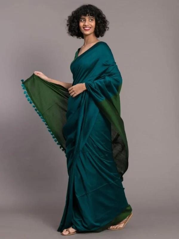 Multi Green Silk Saree